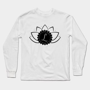 L - Lotus Flower Monogram Long Sleeve T-Shirt